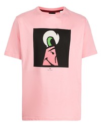 T-shirt à col rond imprimé rose PS Paul Smith