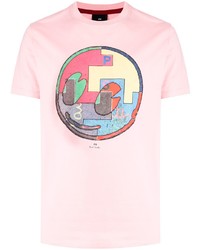 T-shirt à col rond imprimé rose PS Paul Smith