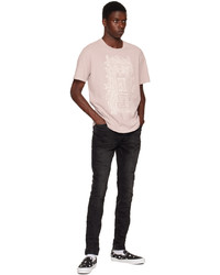 T-shirt à col rond imprimé rose Ksubi