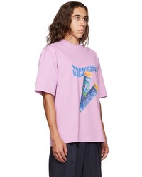 T-shirt à col rond imprimé rose Jacquemus