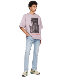 T-shirt à col rond imprimé rose Calvin Klein