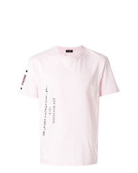 T-shirt à col rond imprimé rose Raf Simons