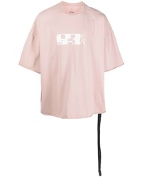 T-shirt à col rond imprimé rose Rick Owens DRKSHDW