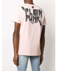 T-shirt à col rond imprimé rose Philipp Plein