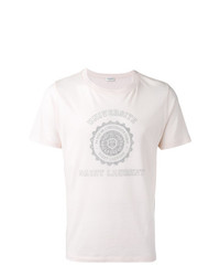 T-shirt à col rond imprimé rose Saint Laurent