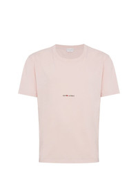 T-shirt à col rond imprimé rose Saint Laurent
