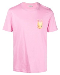 T-shirt à col rond imprimé rose Sandro