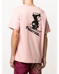 T-shirt à col rond imprimé rose Paterson.