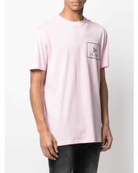 T-shirt à col rond imprimé rose Philipp Plein