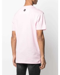 T-shirt à col rond imprimé rose Philipp Plein