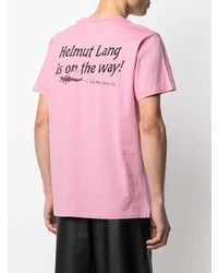 T-shirt à col rond imprimé rose Helmut Lang