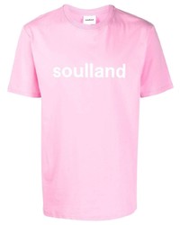 T-shirt à col rond imprimé rose Soulland
