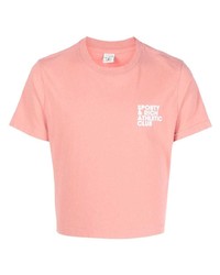 T-shirt à col rond imprimé rose Sporty & Rich