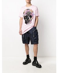 T-shirt à col rond imprimé rose Philipp Plein