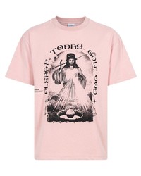 T-shirt à col rond imprimé rose Students Golf