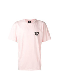 T-shirt à col rond imprimé rose Stussy