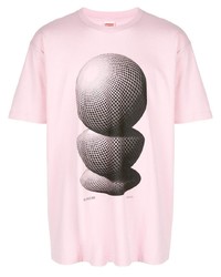 T-shirt à col rond imprimé rose Supreme