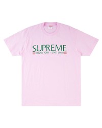 T-shirt à col rond imprimé rose Supreme