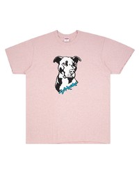 T-shirt à col rond imprimé rose Supreme