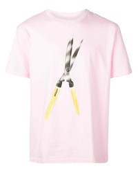 T-shirt à col rond imprimé rose Supreme