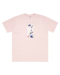 T-shirt à col rond imprimé rose Supreme