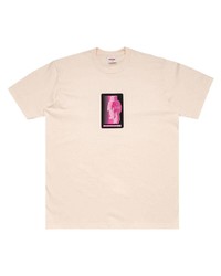 T-shirt à col rond imprimé rose Supreme