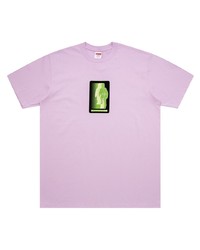 T-shirt à col rond imprimé rose Supreme