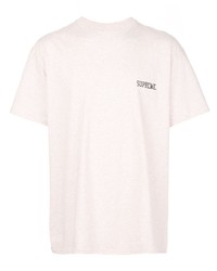 T-shirt à col rond imprimé rose Supreme