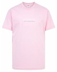 T-shirt à col rond imprimé rose Supreme