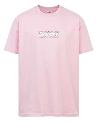 T-shirt à col rond imprimé rose Supreme