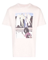 T-shirt à col rond imprimé rose Supreme