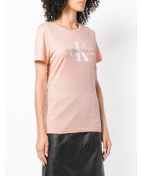 T-shirt à col rond imprimé rose Ck Jeans