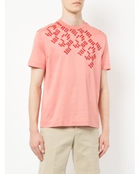T-shirt à col rond imprimé rose Cerruti 1881