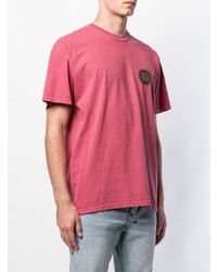 T-shirt à col rond imprimé rose Stussy