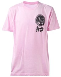 T-shirt à col rond imprimé rose