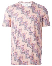 T-shirt à col rond imprimé rose