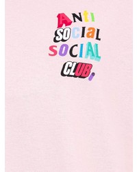 T-shirt à col rond imprimé rose Anti Social Social Club