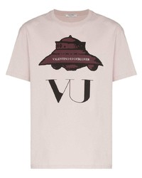T-shirt à col rond imprimé rose Valentino