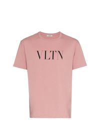 T-shirt à col rond imprimé rose Valentino