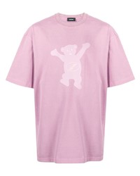 T-shirt à col rond imprimé rose We11done