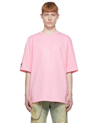 T-shirt à col rond imprimé rose We11done