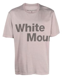 T-shirt à col rond imprimé rose White Mountaineering
