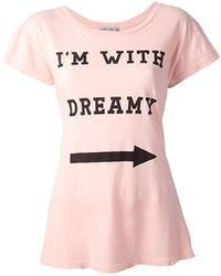 T-shirt à col rond imprimé rose Wildfox Couture