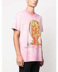 T-shirt à col rond imprimé rose Givenchy