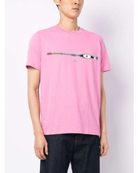 T-shirt à col rond imprimé rose PS Paul Smith