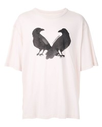 T-shirt à col rond imprimé rose À La Garçonne