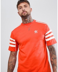 T-shirt à col rond imprimé rouge et blanc adidas Originals