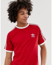 T-shirt à col rond imprimé rouge et blanc adidas Originals