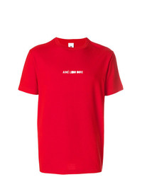 T-shirt à col rond imprimé rouge et blanc Aimé Leon Dore