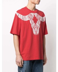 T-shirt à col rond imprimé rouge et blanc Marcelo Burlon County of Milan